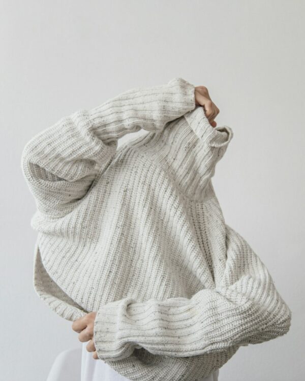 Pull en maille gris